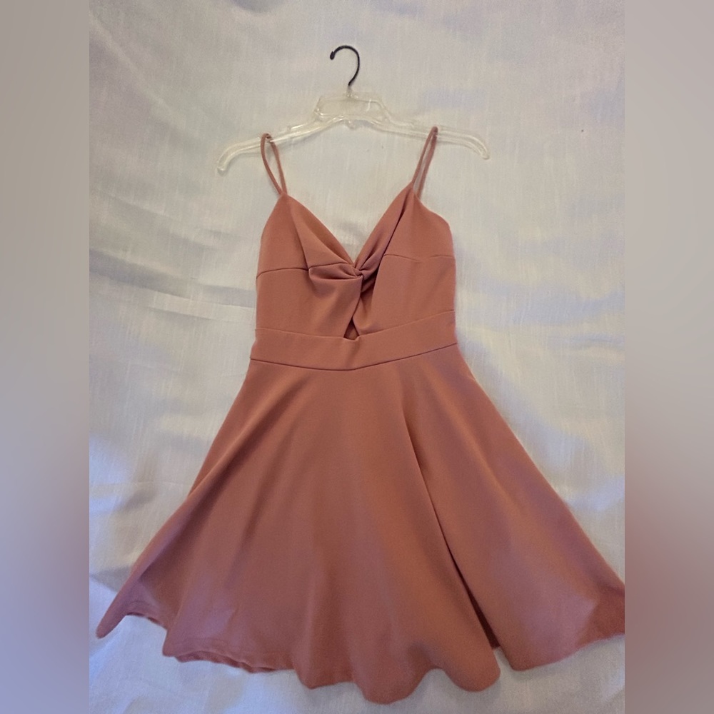 Mauve twist front romper dress